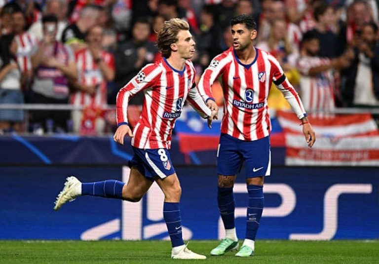 باريوس يسجل ثاني أسرع هدف لأتلتيكو مدريد في دوري الأبطال